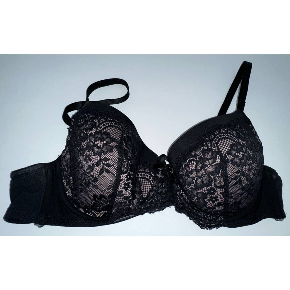 Dorina Black Lace Balconette Lightly‎ Lined Bra Size 36C